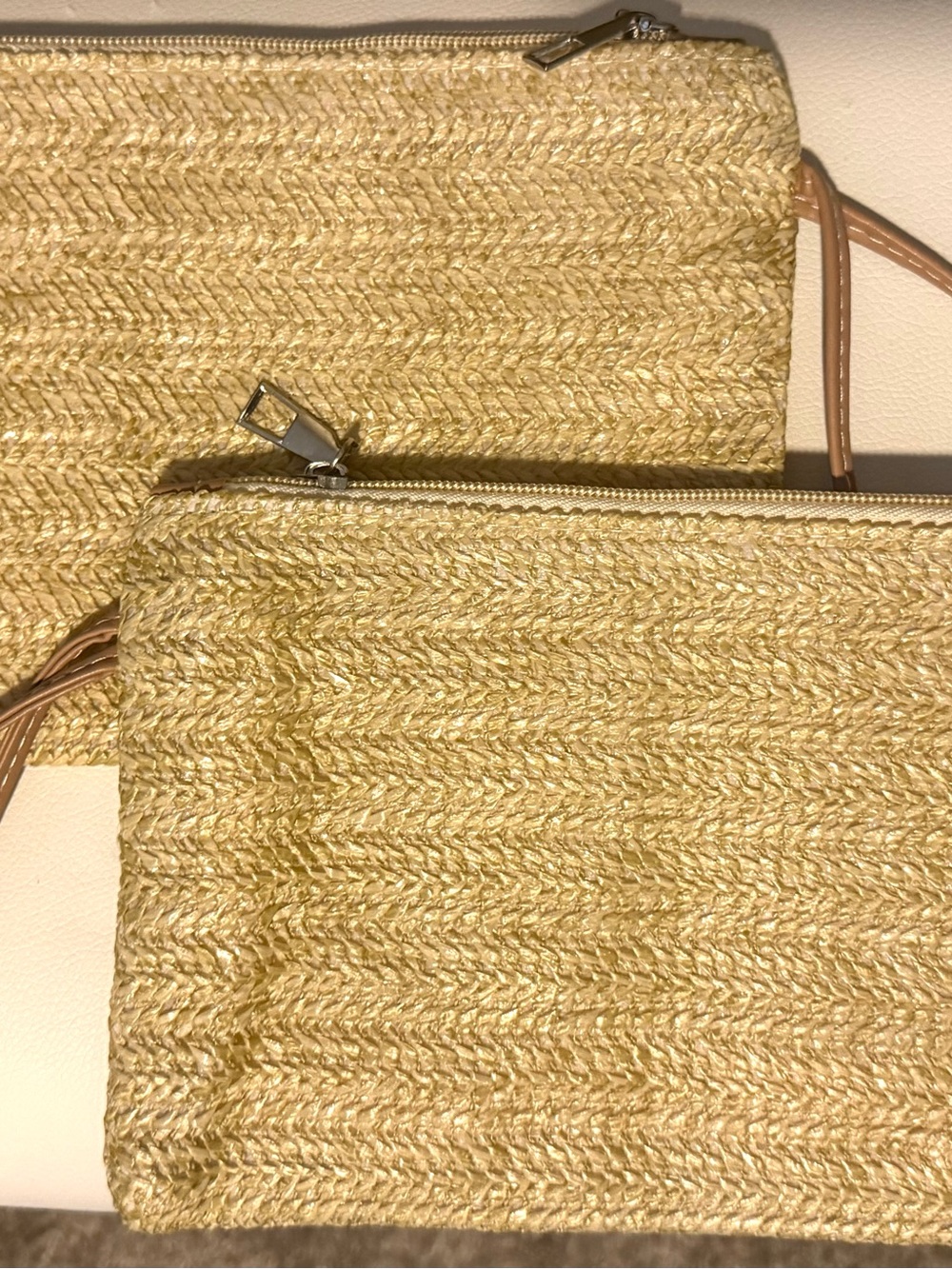 Set of 2- Woven Zip Pouch